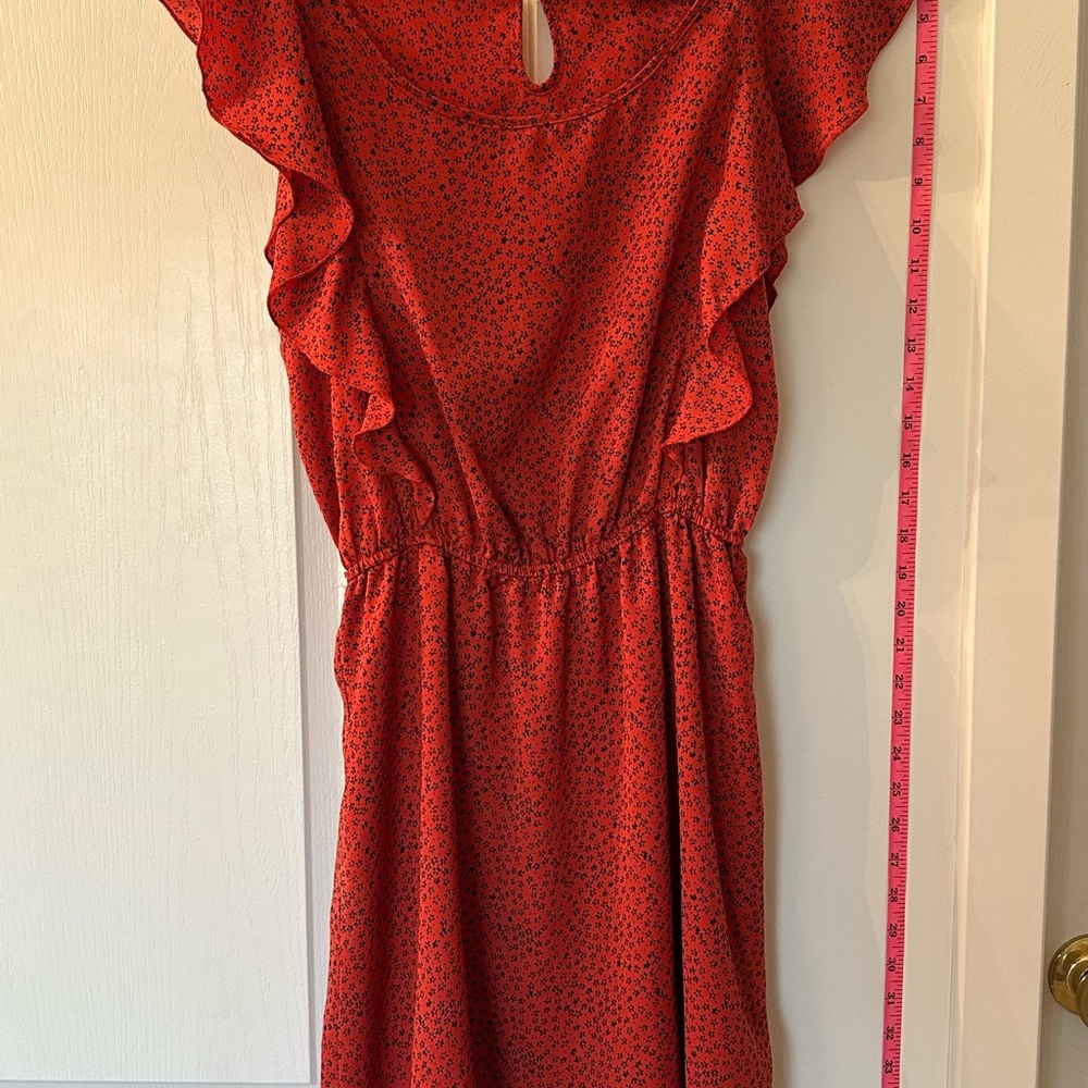 Hollister Red Sundress with Cut Out and Flutter Sleeves